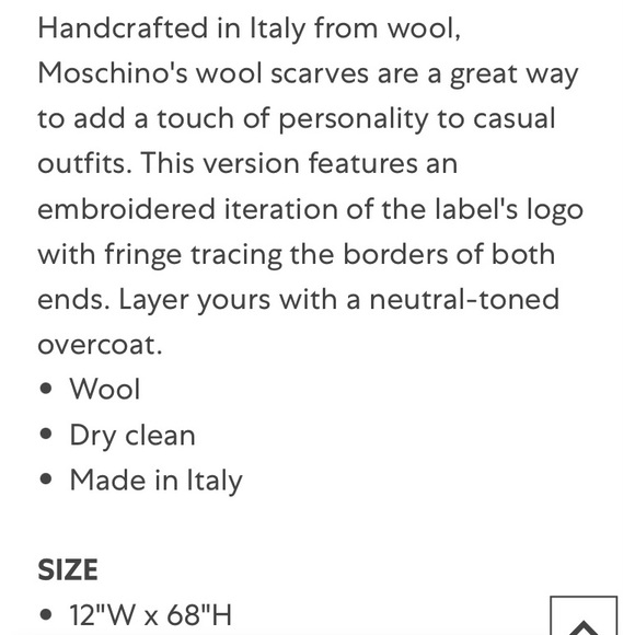 🆕🔥AUTHENTIC MOSCHINO WOOL SCARF🔥🆕 - Picture 10 of 12